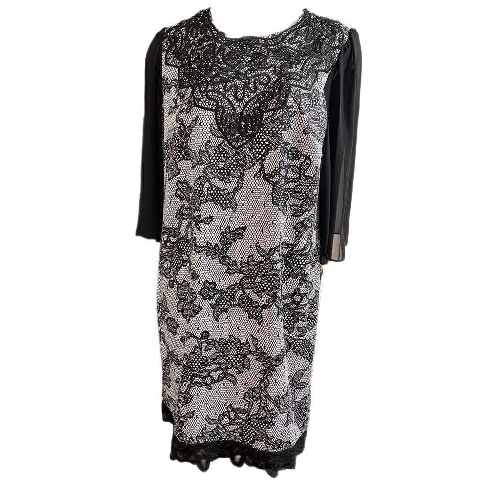 NWT JAX Black Ivory Lace Print Elegant Dress Size 14 New